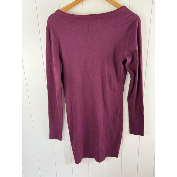 NWT Stone Row X Georgia May Jagger Rib Dress Volcom L Corset Bodycon Burgundy - Picture 12 of 12